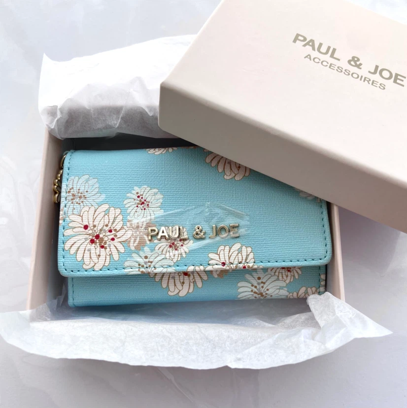 【新品未使用品】PAUL & JOE  名刺入れ/カードケース クリザンテームプリント  ブルー
