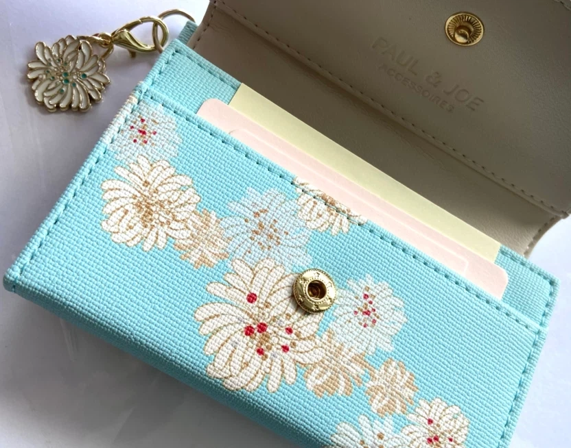【新品未使用品】PAUL & JOE 名刺入れ/カードケース クリザンテームプリント ブルーの写真4枚目