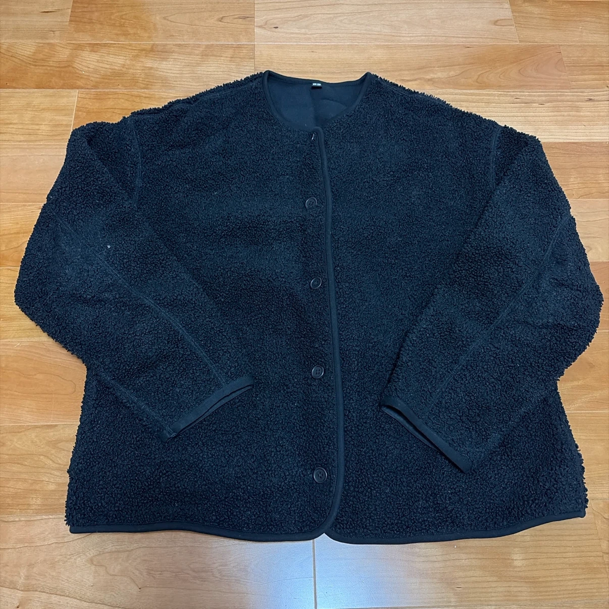 ユニクロ フリースカーディガン 黒 3XL