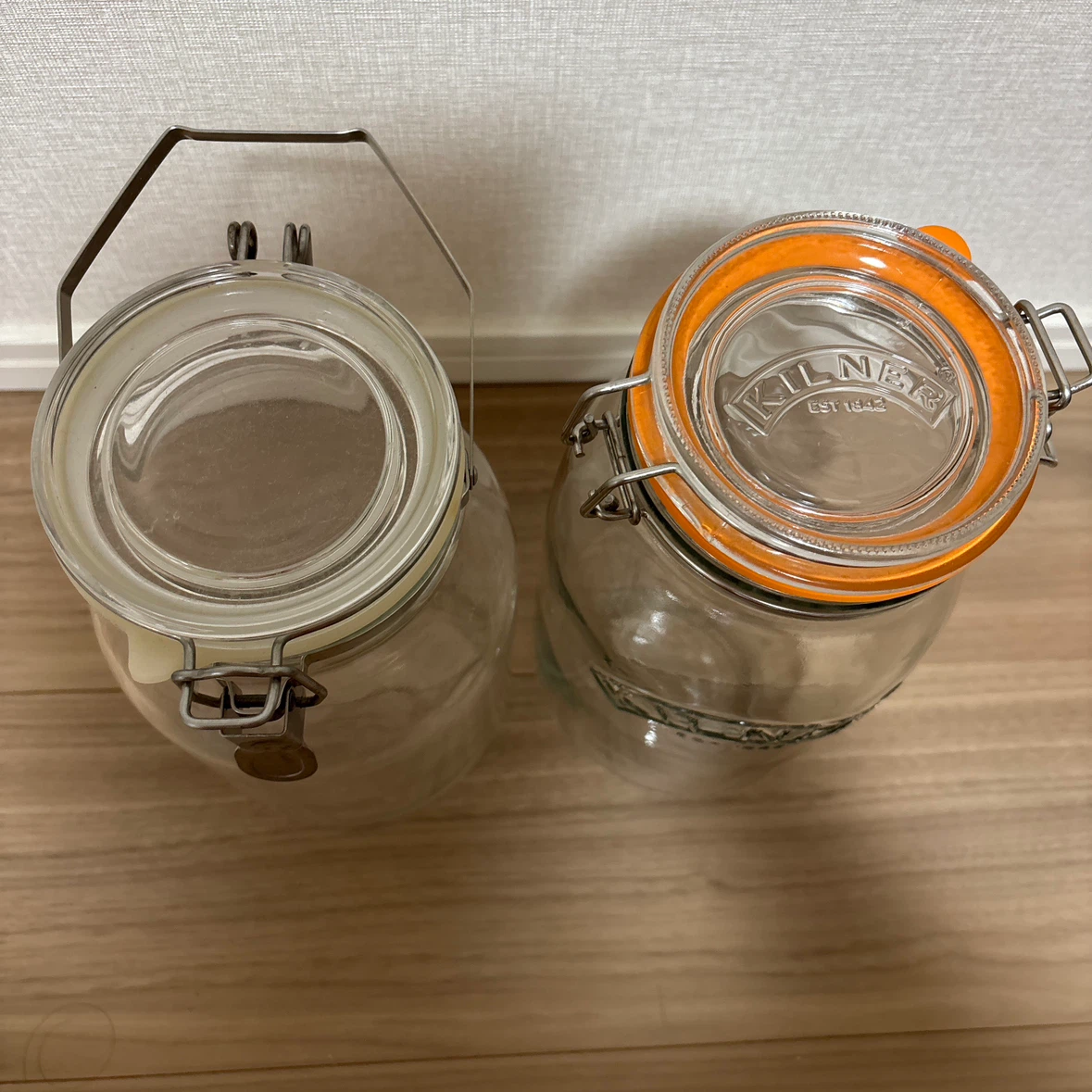 セラーメイト取手付密封ビン 2Lとキルナーラウンドクリップトップジャー2Lの写真2枚目
