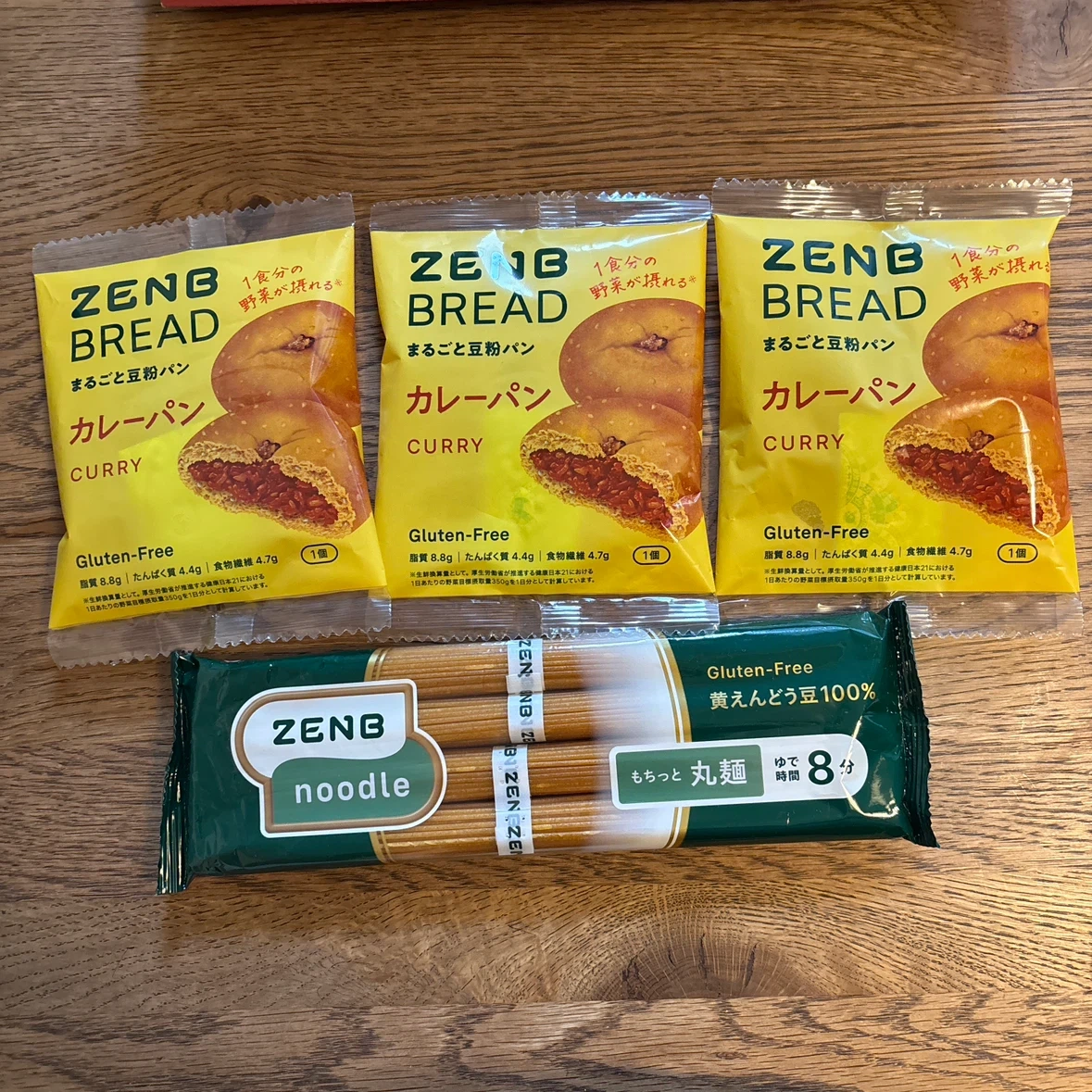 ZENBヌードル 丸麺 ZENBブレッド カレー3袋