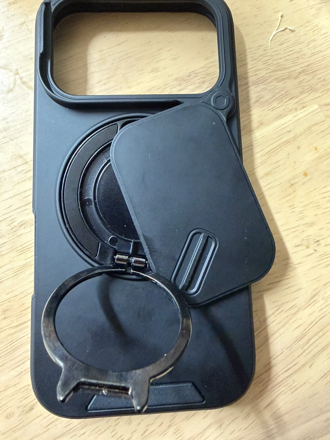 カメラレンズカバー付 iPhoneケース ブラック