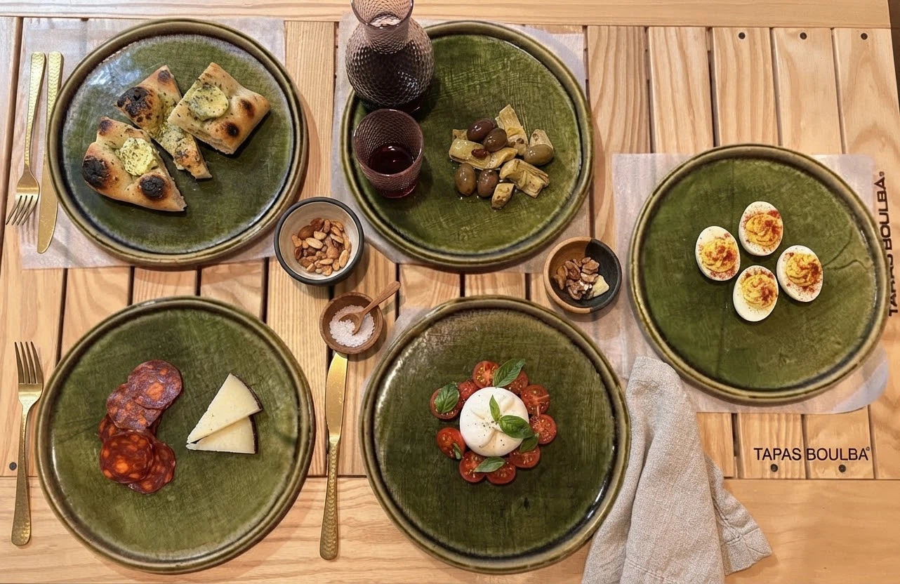 織部　和食器 陶器 プレート 5枚セット 器の上の食材や小物はイメージです。