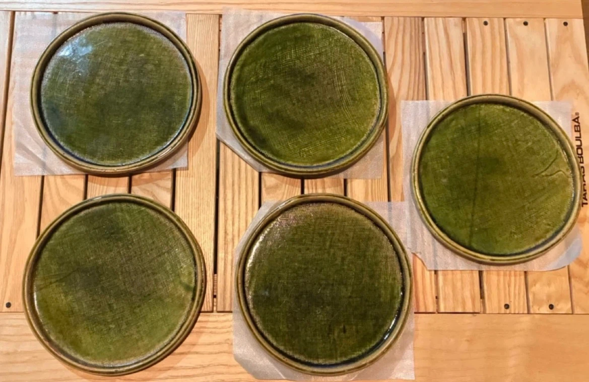 織部　和食器 陶器 プレート 5枚セット 器の上の食材や小物はイメージです。の写真2枚目