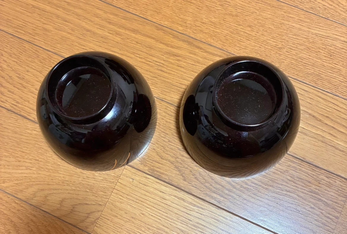 黒塗り 漆椀 2客セット お椀の写真2枚目