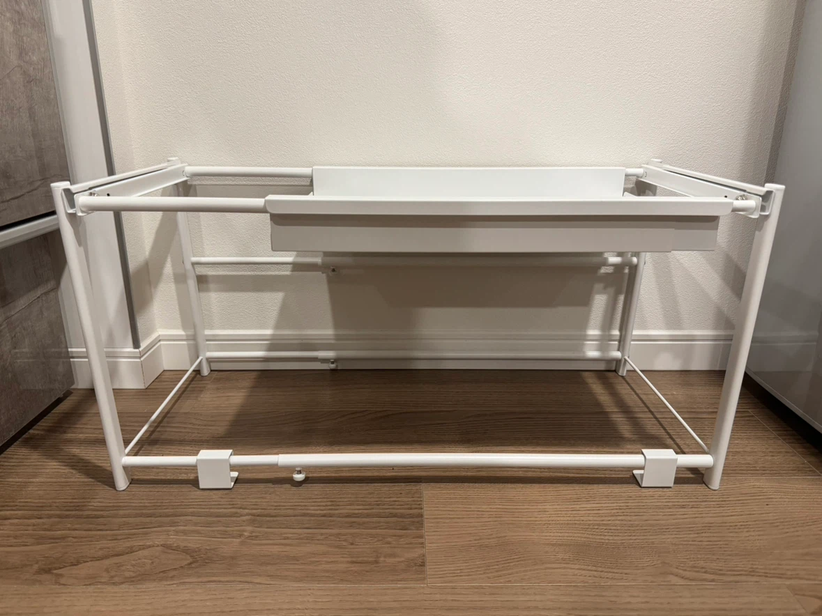 ニトリ シンク下引き出し用スライドラック 幅46～74cm (ホワイト)