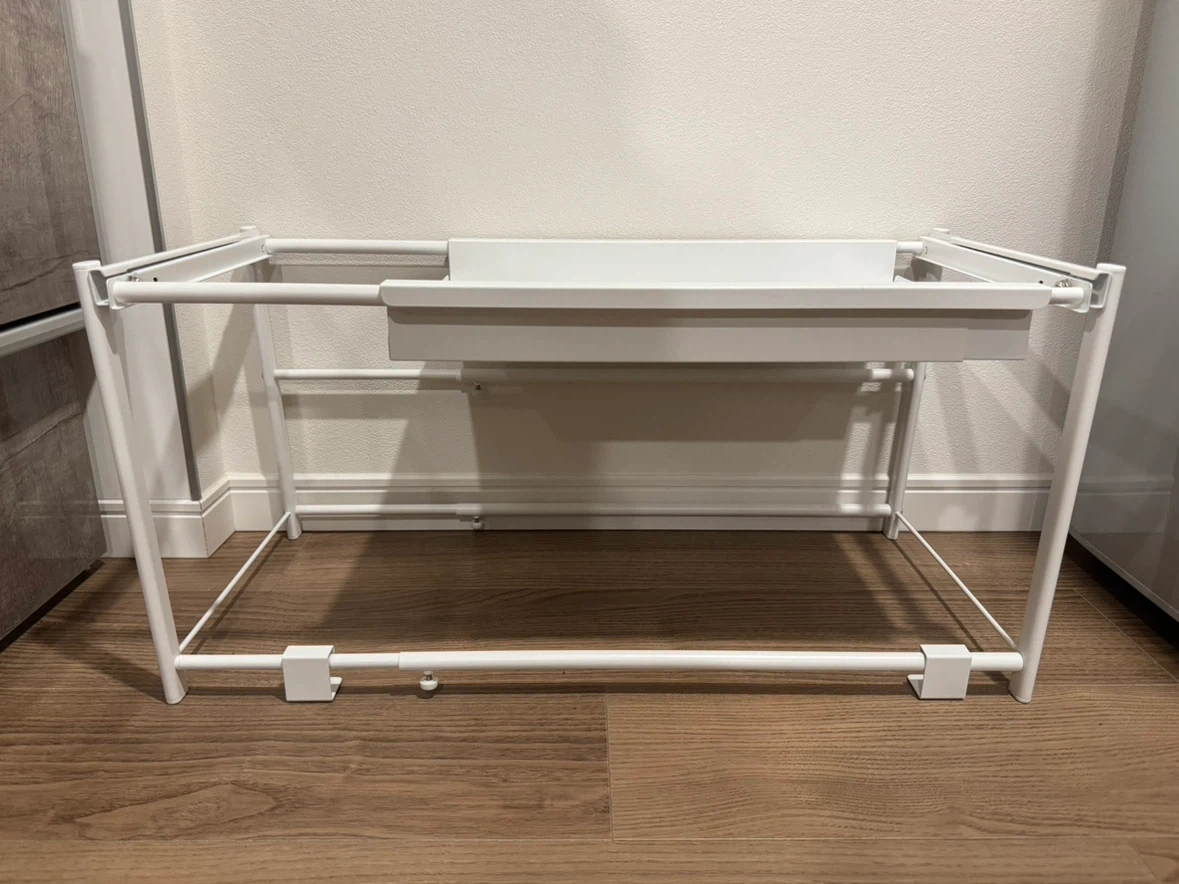 ニトリ シンク下引き出し用スライドラック 幅46~74cm (ホワイト)
