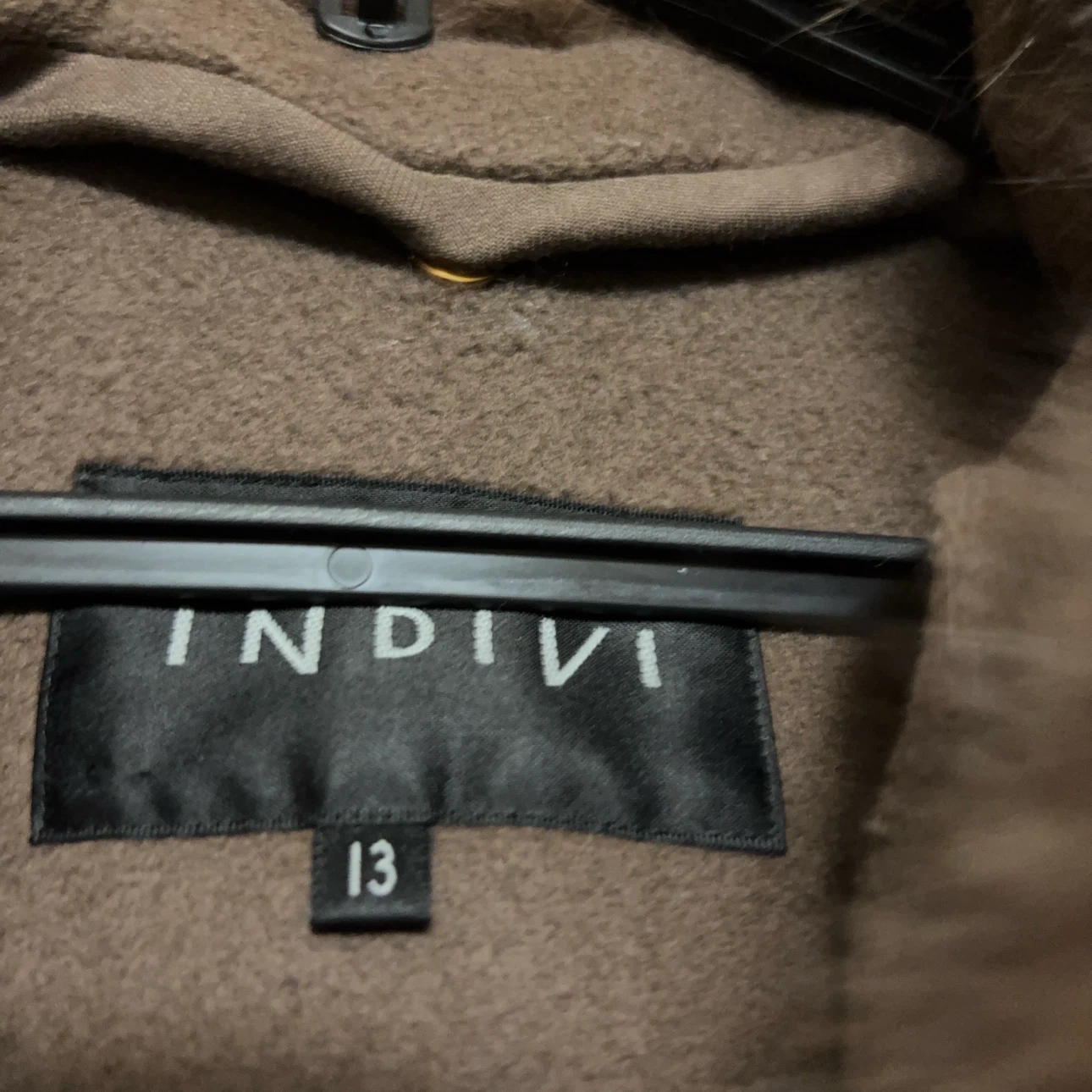 インディヴィ フード付コート ブラウン 13号の写真2枚目