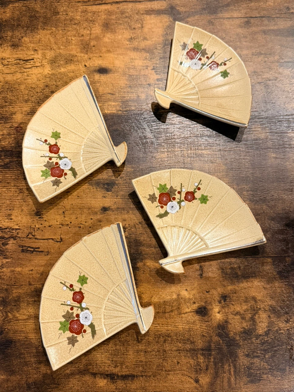 扇皿 4枚セット 陶器 和食器