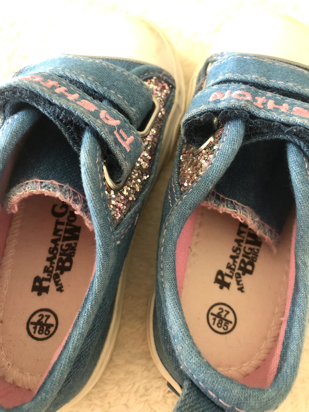 ✨👧キッズ スニーカー デニム ラメ 18.5cm🌟✨の写真6枚目