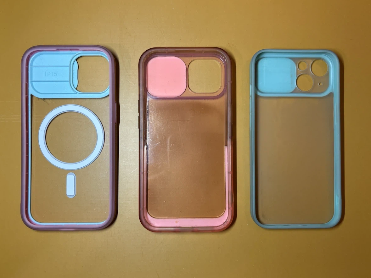 iPhone14/15用 ケース3個セット (MagSafe対応・スタンド機能・カメラ保護)