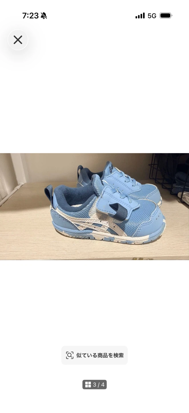 アシックス キッズ スニーカー 13.5cm 水色の写真3枚目