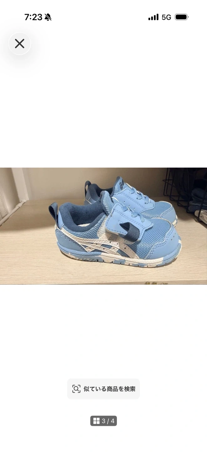 アシックス キッズ スニーカー 13.5cm 水色の写真3枚目