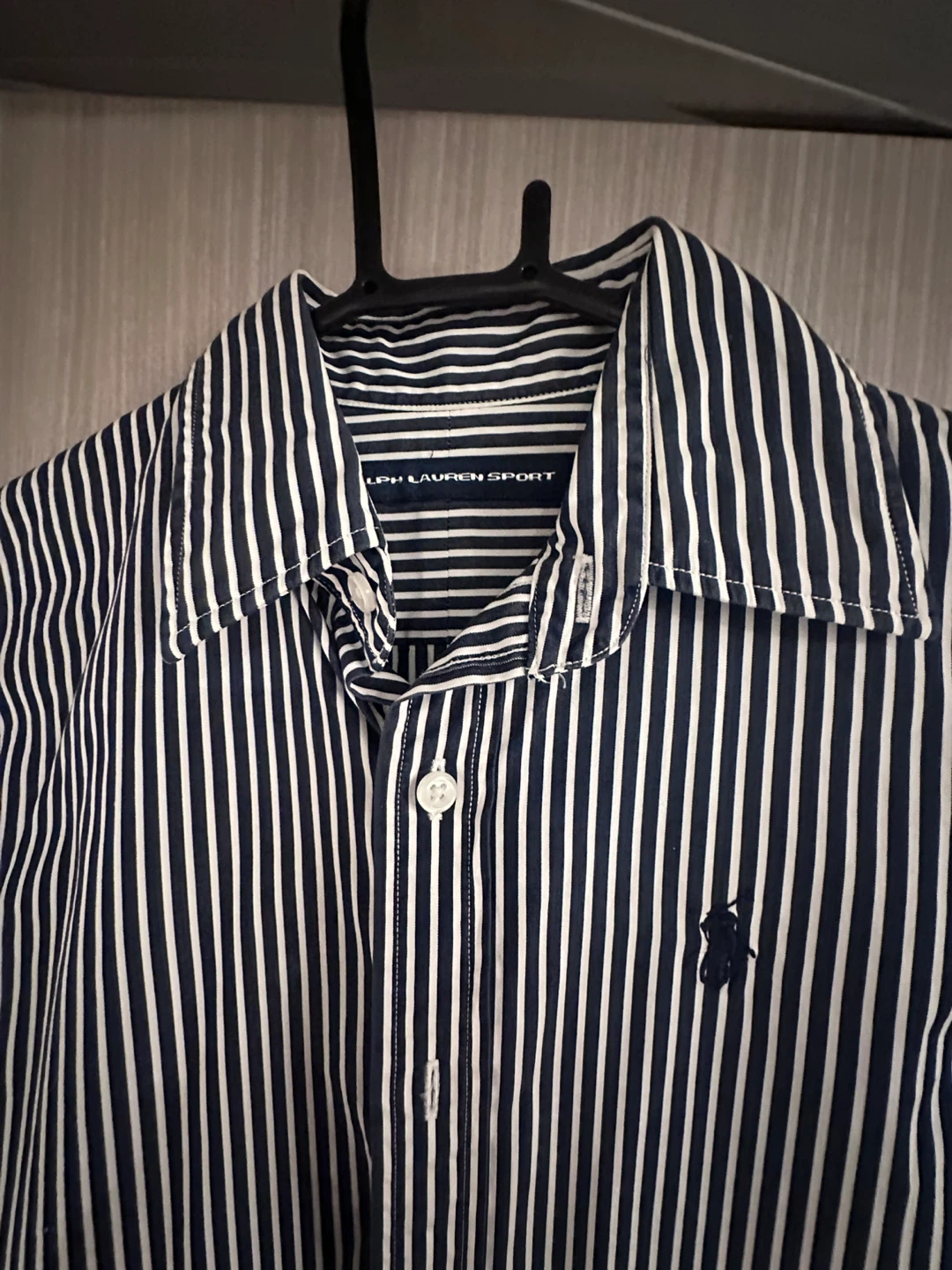 Poloラルフローレン ストライプシャツ ネイビー×ホワイト