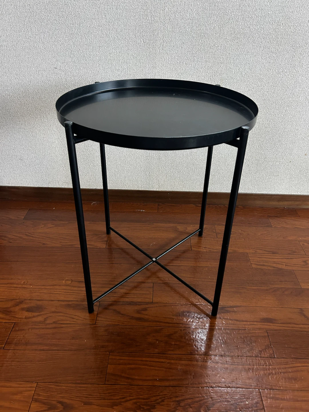 IKEA トレイテーブル 丸型 ブラック
