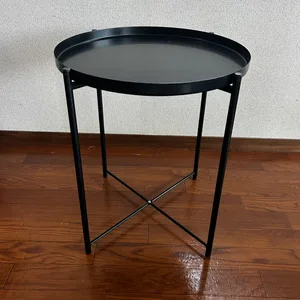 IKEA トレイテーブル 丸型 ブラック