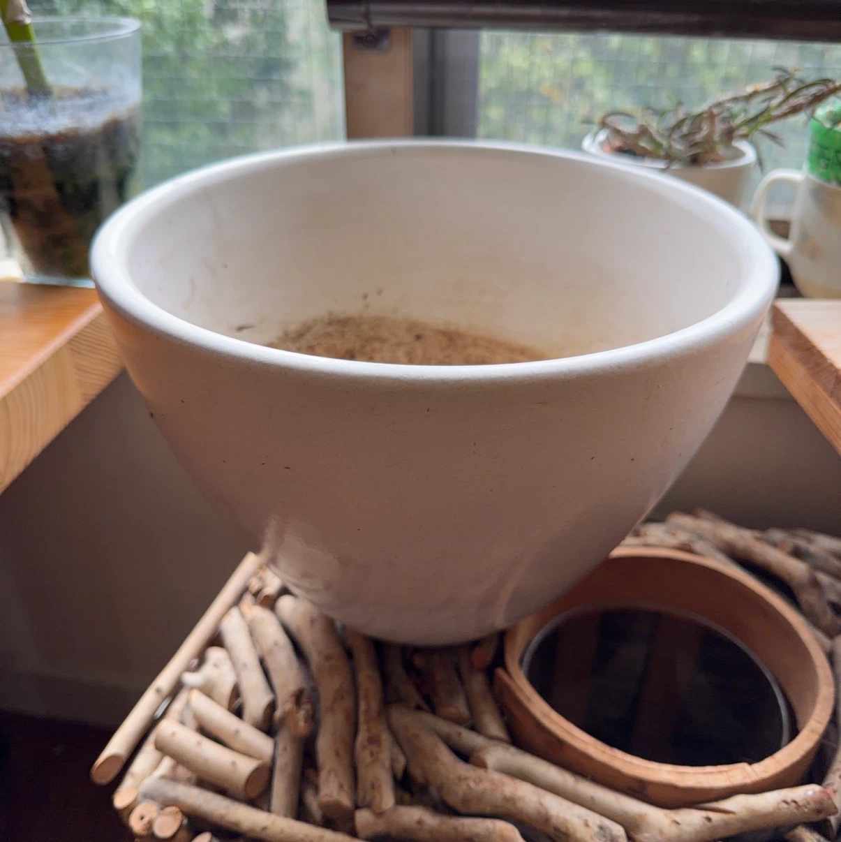 貫入模様の植木鉢 ホワイトの写真2枚目