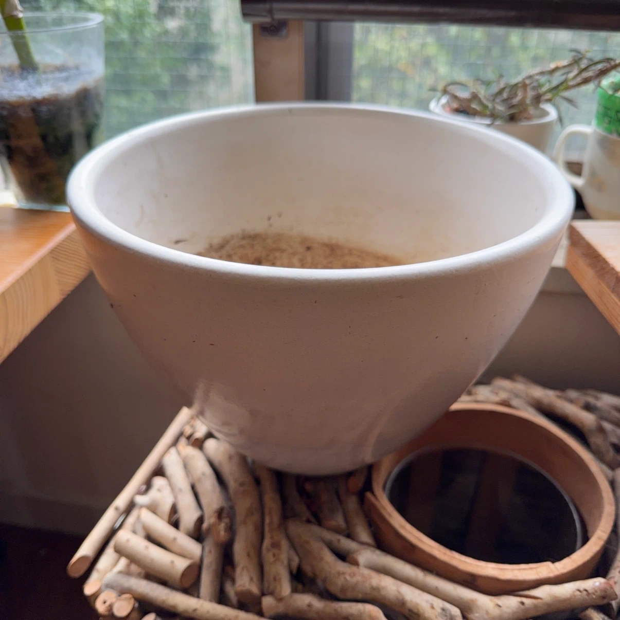 貫入模様の植木鉢 ホワイトの写真2枚目