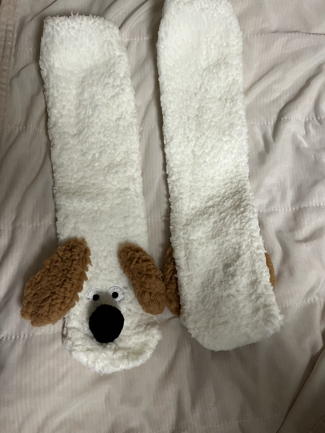 犬モチーフ もこもこ靴下
