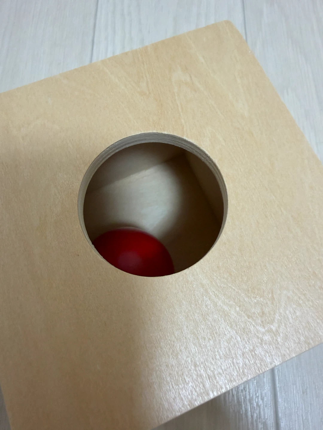 美品☆木製 知育玩具 ボール落とし モンテッソーリ　引き出し付玉入れの写真5枚目