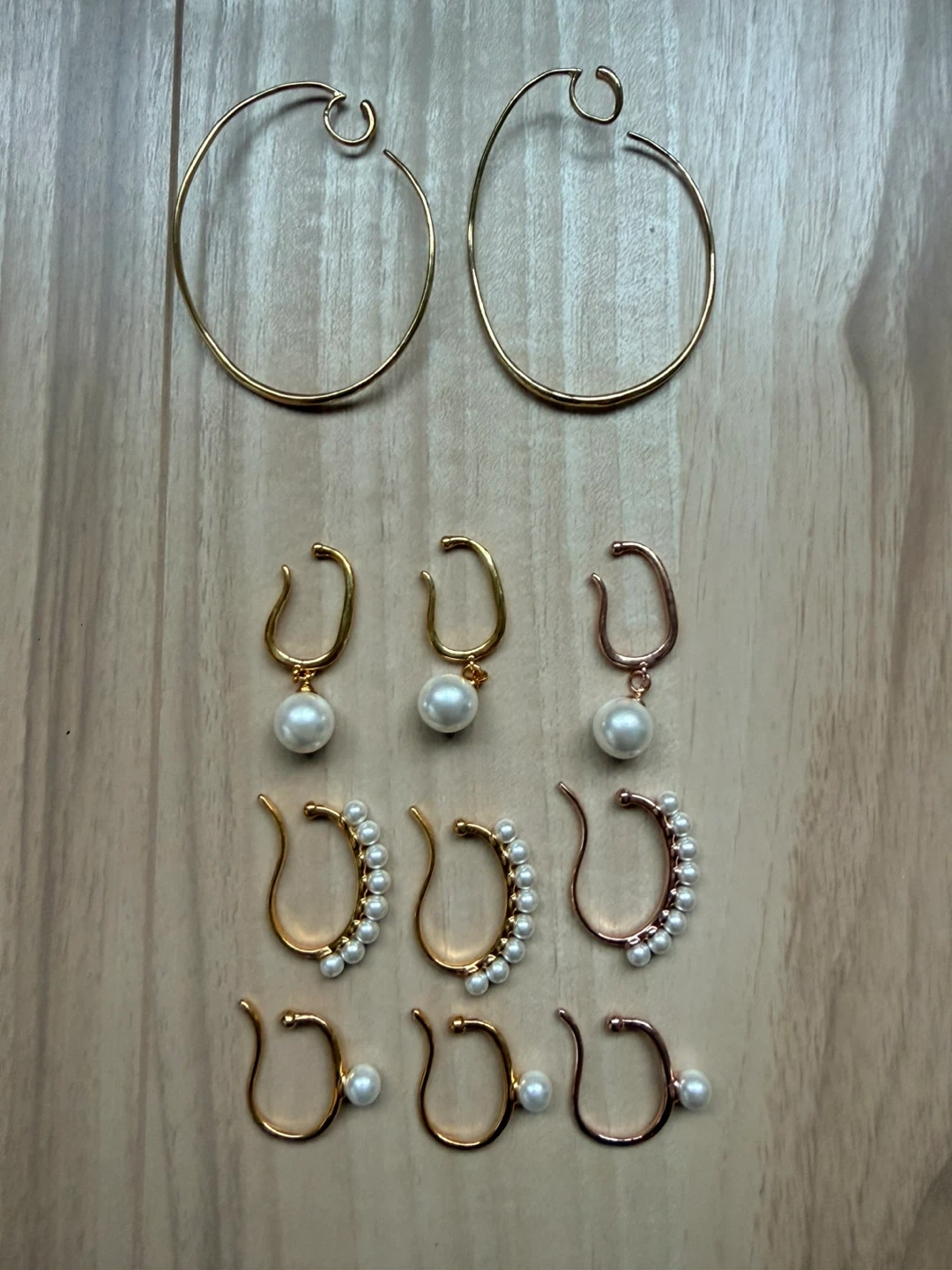 【お買い得】イヤリングとパール付きイヤーカフのセット