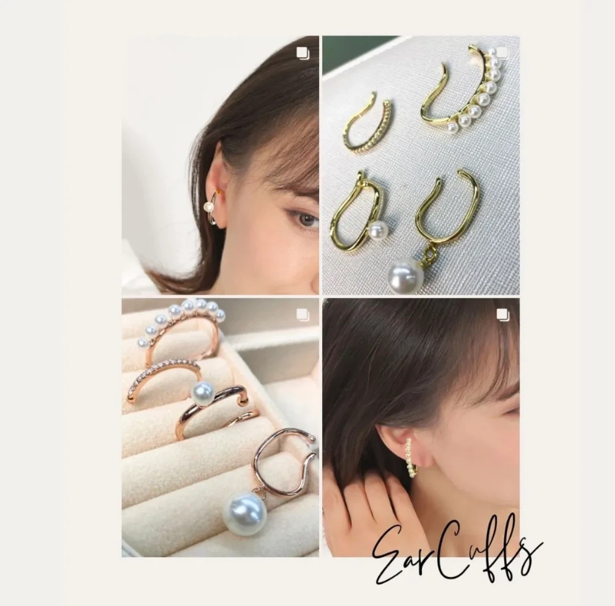 【お買い得】イヤリングとパール付きイヤーカフのセットの写真4枚目