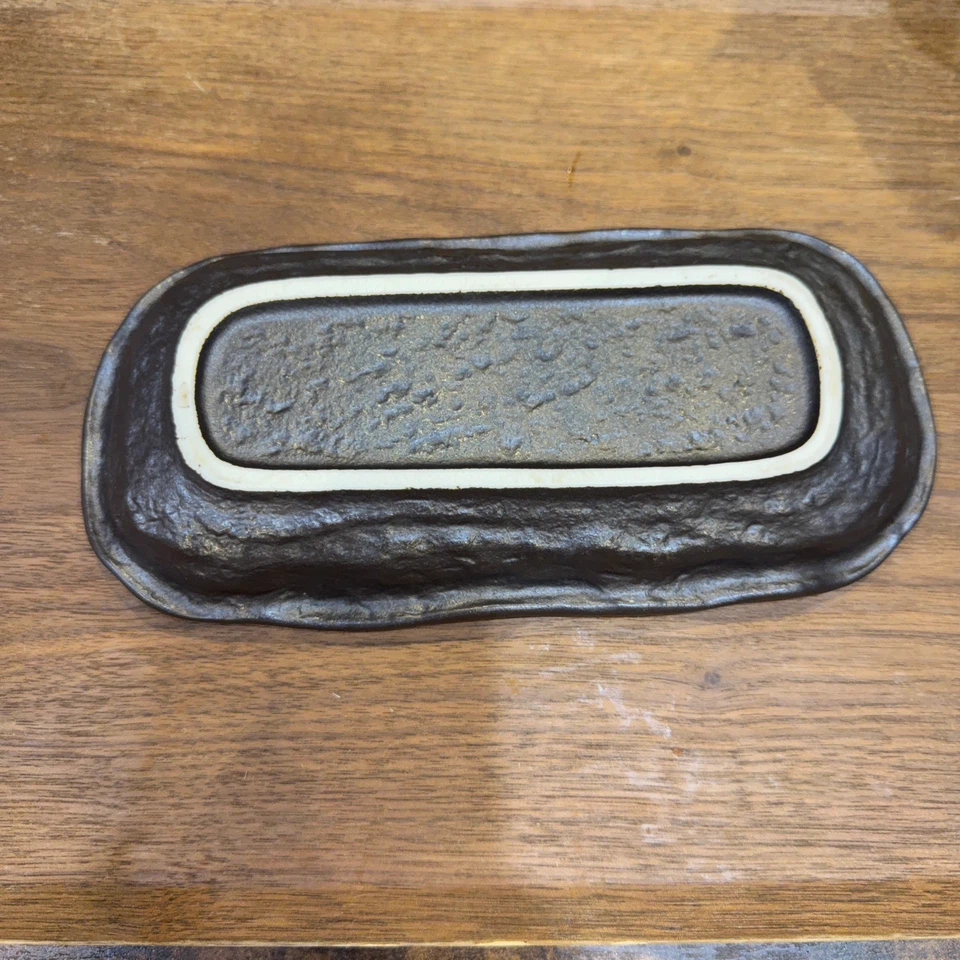 黒釉 長角皿 焼物皿 陶器の写真3枚目
