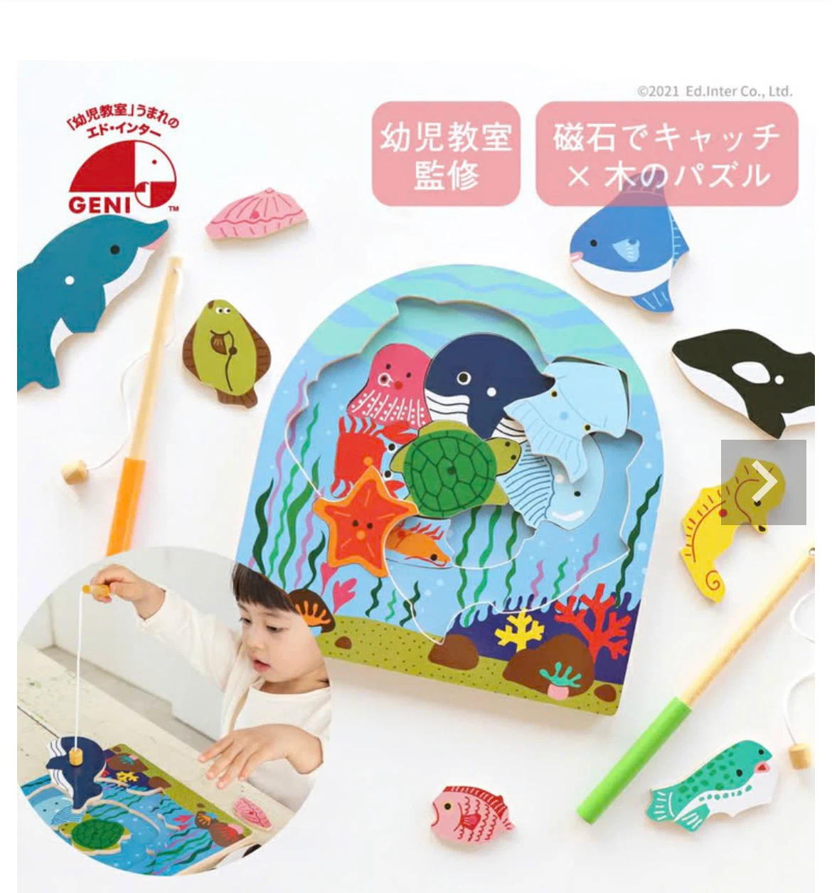 エド・インター 木のパズル 魚釣りあそび