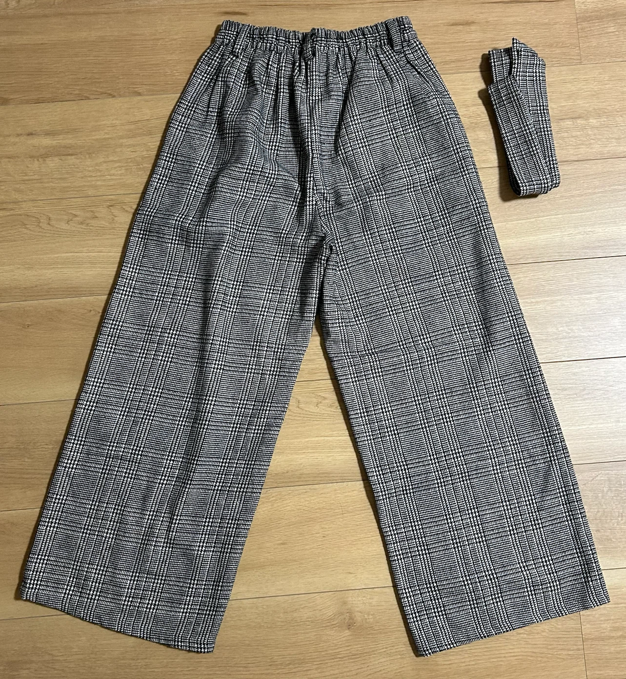 グレンチェック柄 ワイドパンツ Mサイズの写真2枚目