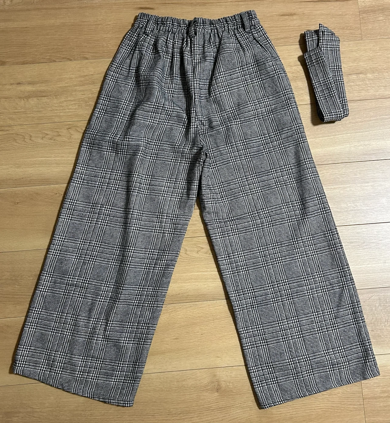 グレンチェック柄 ワイドパンツ Mサイズの写真2枚目