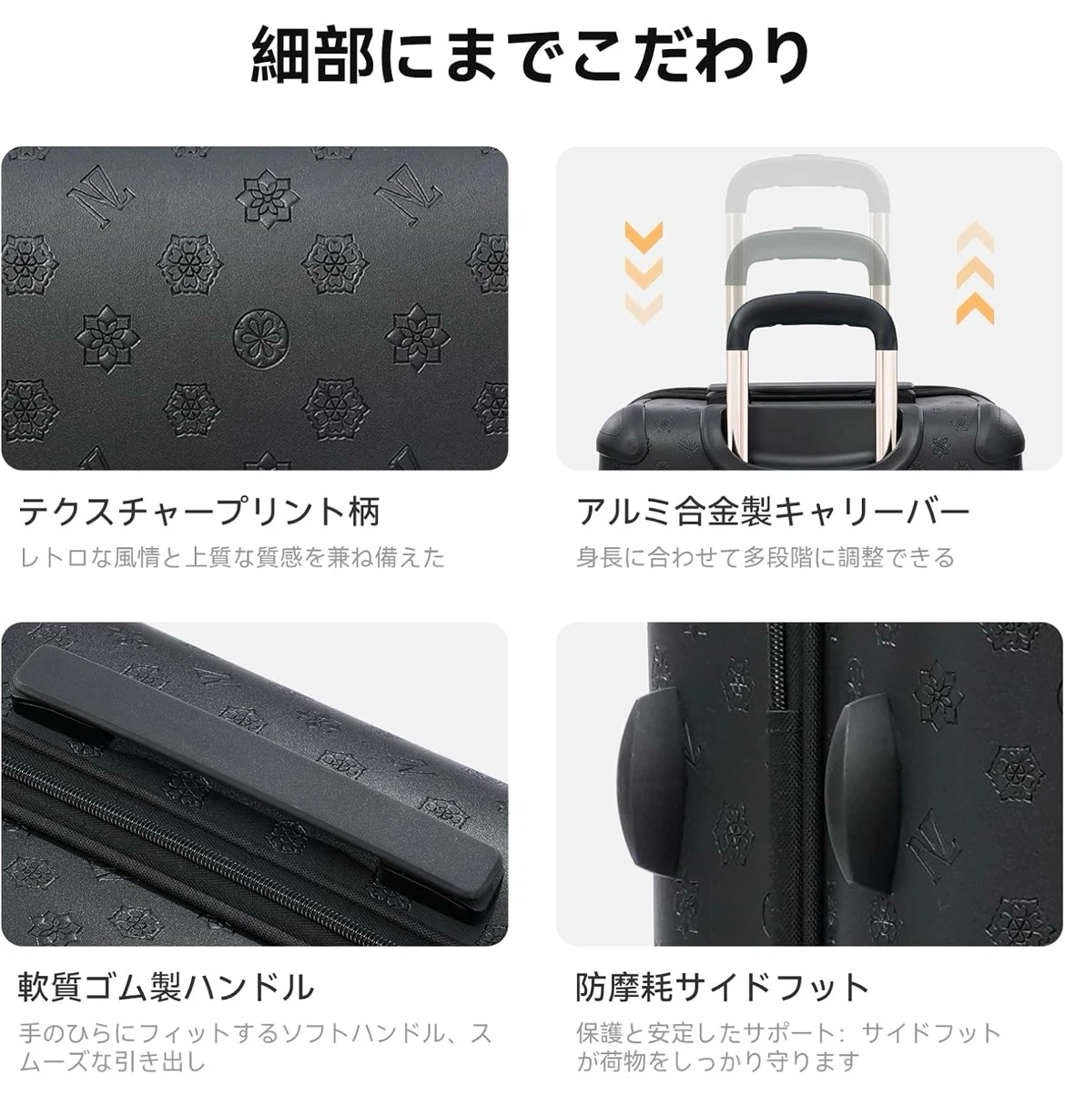【新品未使用】スーツケース キャリーケース キャリーバッグ Mサイズ 68.5リットル 3-7泊用の写真3枚目