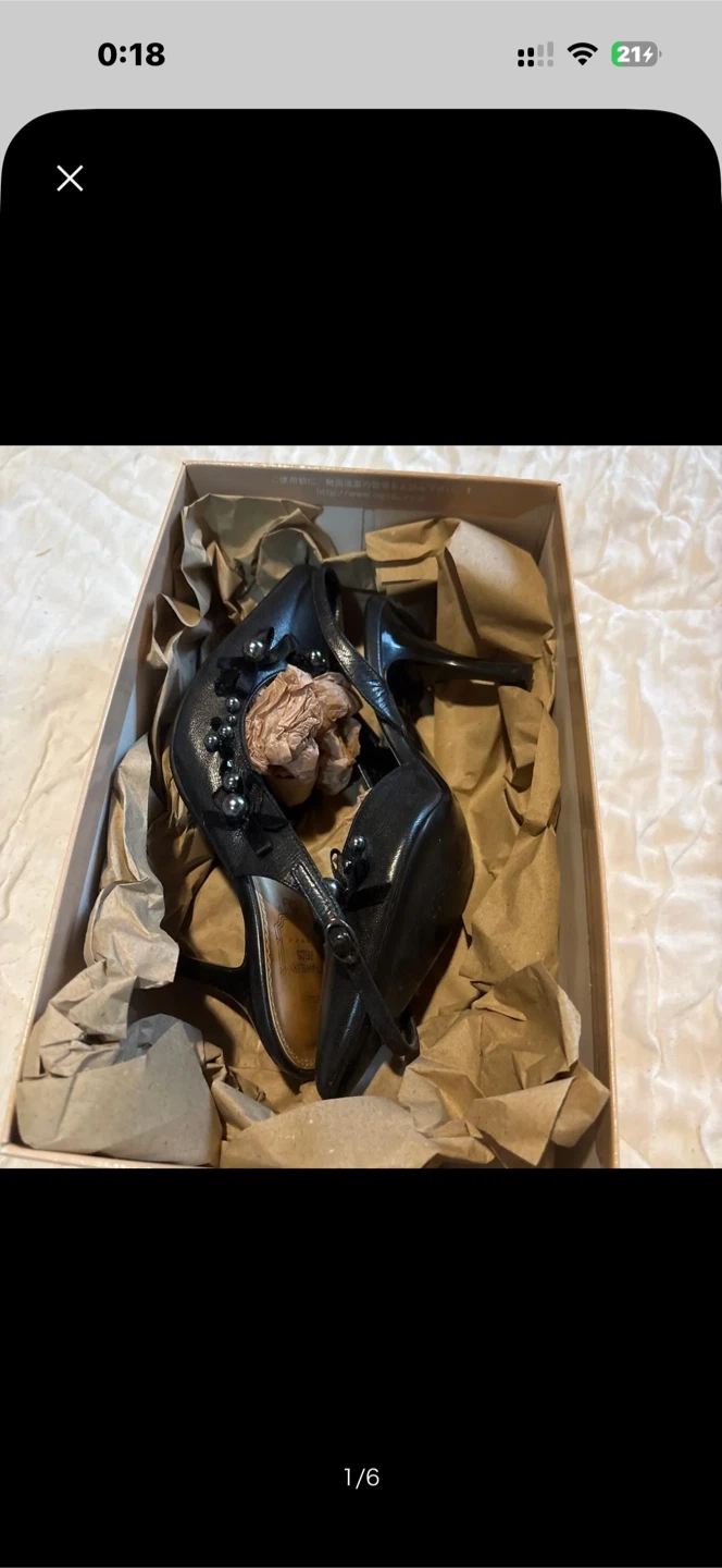 ストロベリーフィールズ パンプス 21.5cm 黒の写真4枚目