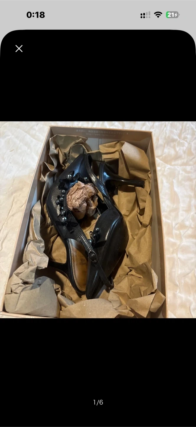 ストロベリーフィールズ パンプス 21.5cm 黒の写真4枚目
