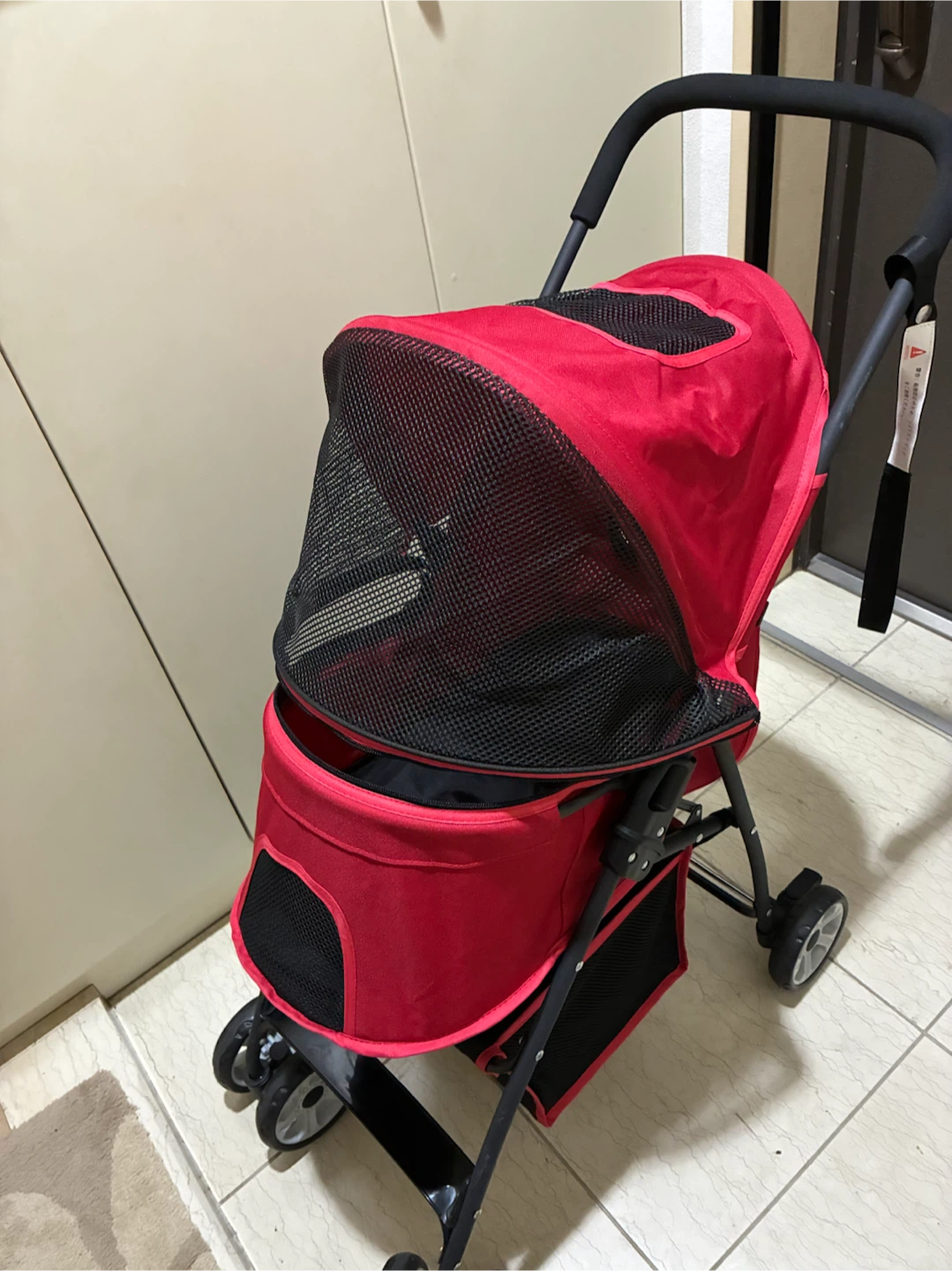 ペット用カート レッド　小型犬の写真2枚目