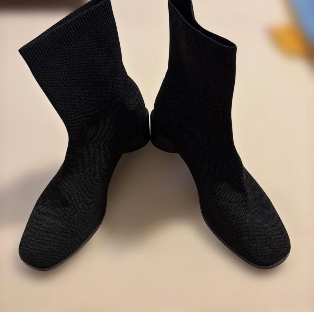 25cm ニットソックスブーツ ブラック