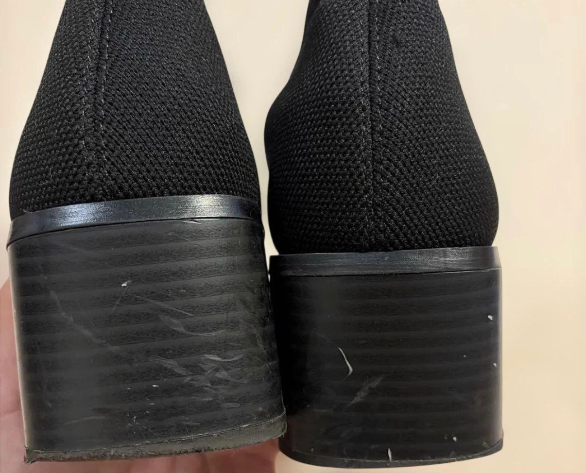 25cm ニットソックスブーツ ブラックの写真4枚目