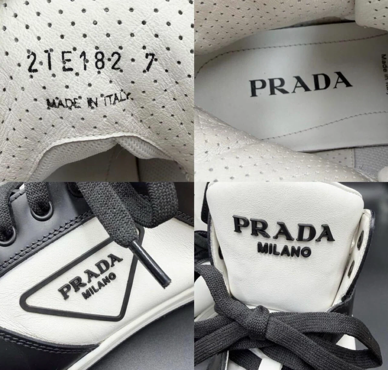 PRADA/プラダ ディストリクト トライアングルロゴ ハイカットレザー メンズ スニーカー  26cm相当の写真10枚目