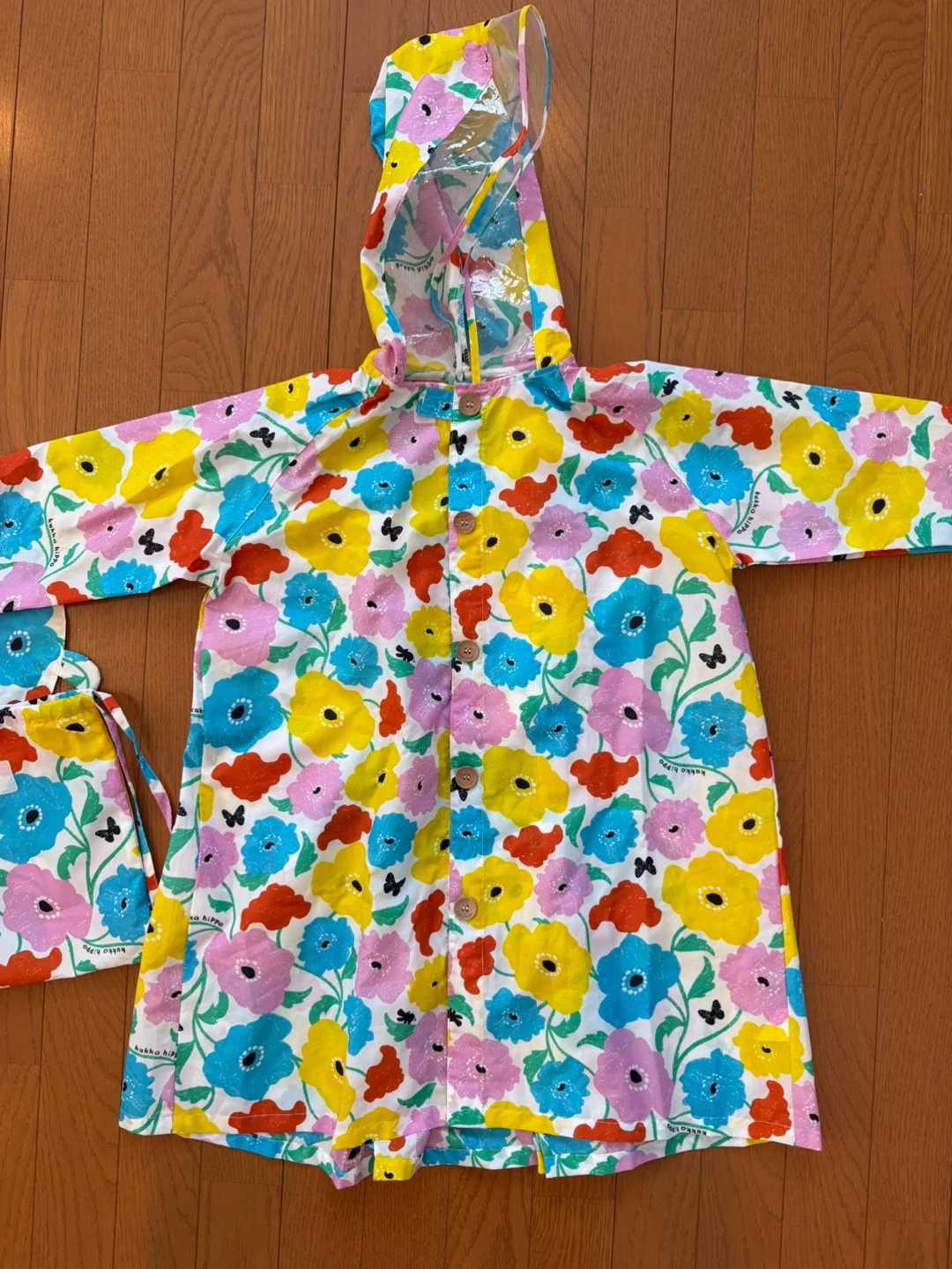 クッカヒッポ キッズレインコート 花柄