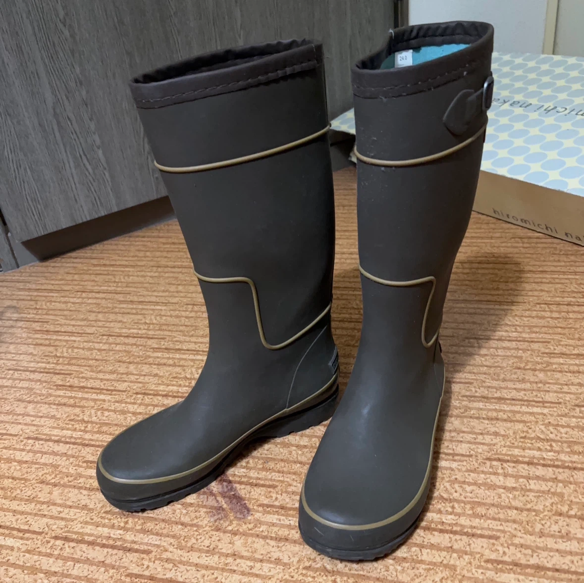 ヒロミチナカノ レインブーツ 24.0cm ブラウン