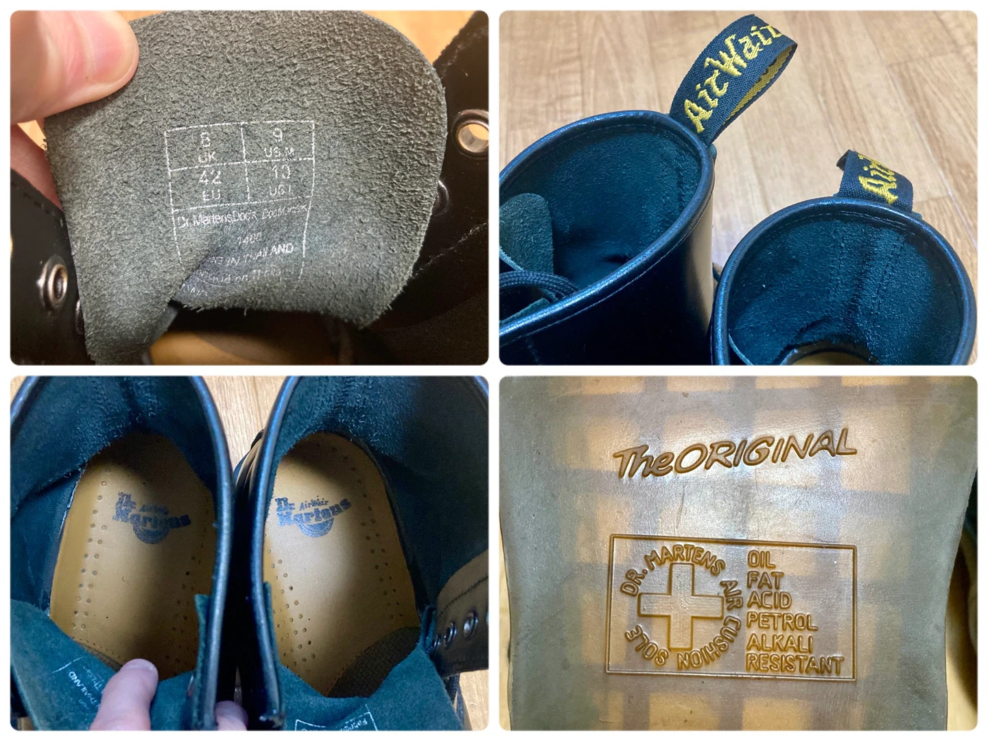 Dr,Martens ドクターマーチン8ホール UK8 イエローステッチ 擦り減り対策済みの写真9枚目