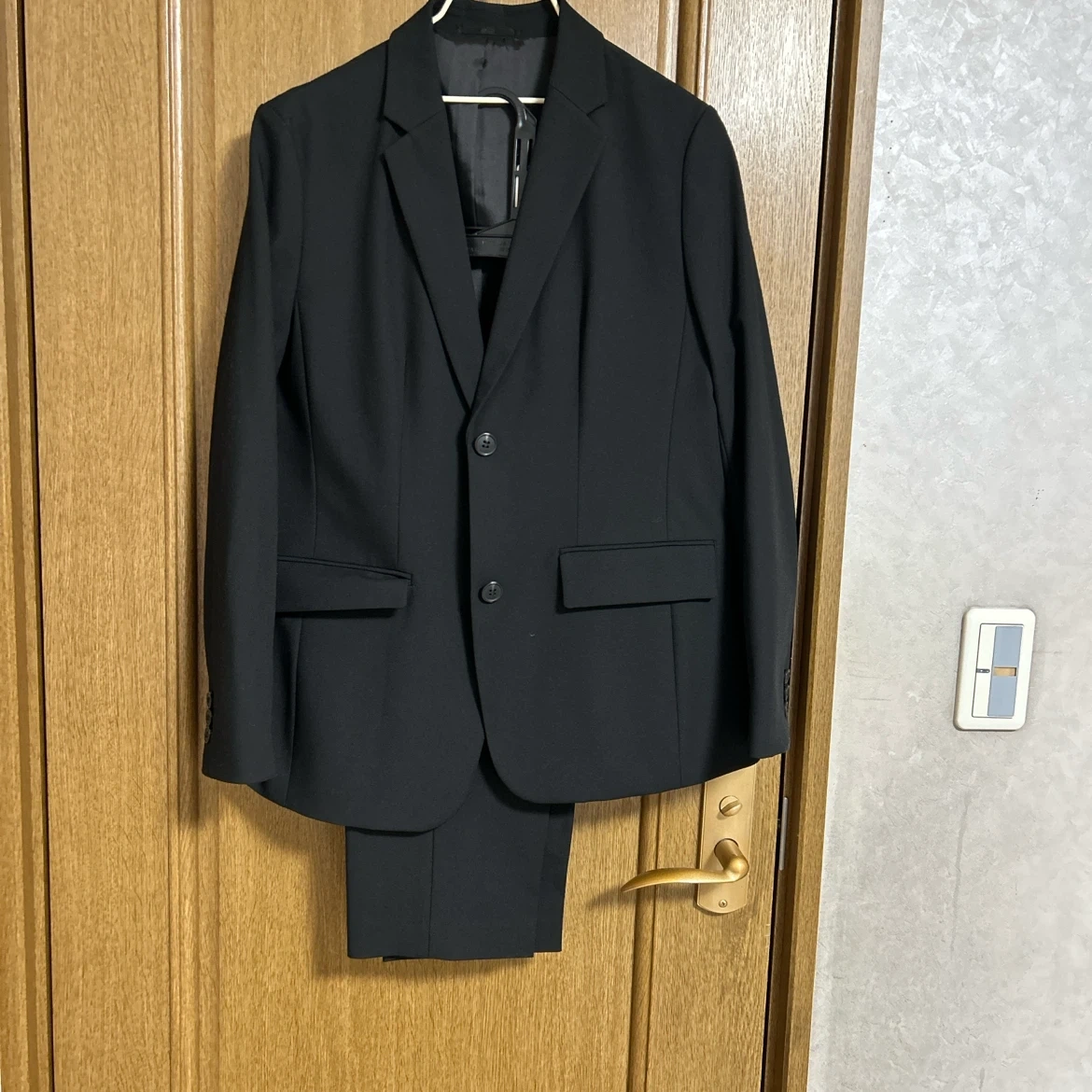 ユニクロ セットアップ 黒 S/M