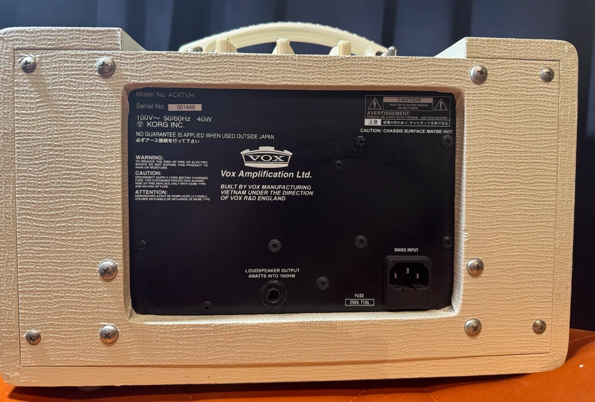 VOX AC4TVH 真空管アンプヘッド 美品 整備済 新品チューブ交換済 4W/1W/1/4W 極上クランチ 宅録の写真3枚目