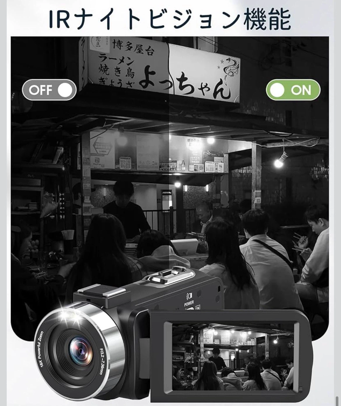 ビデオカメラ 4K 80MP 3.0" 回転スクリーン IRナイトビジョンの写真7枚目