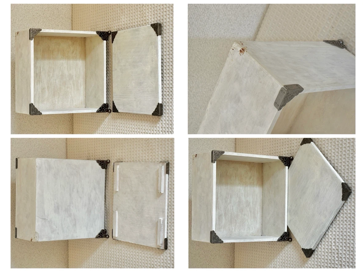 木製キャビネット風ディスプレイケースおまけ/アンティーク風ブック型ケース小物入れの写真8枚目