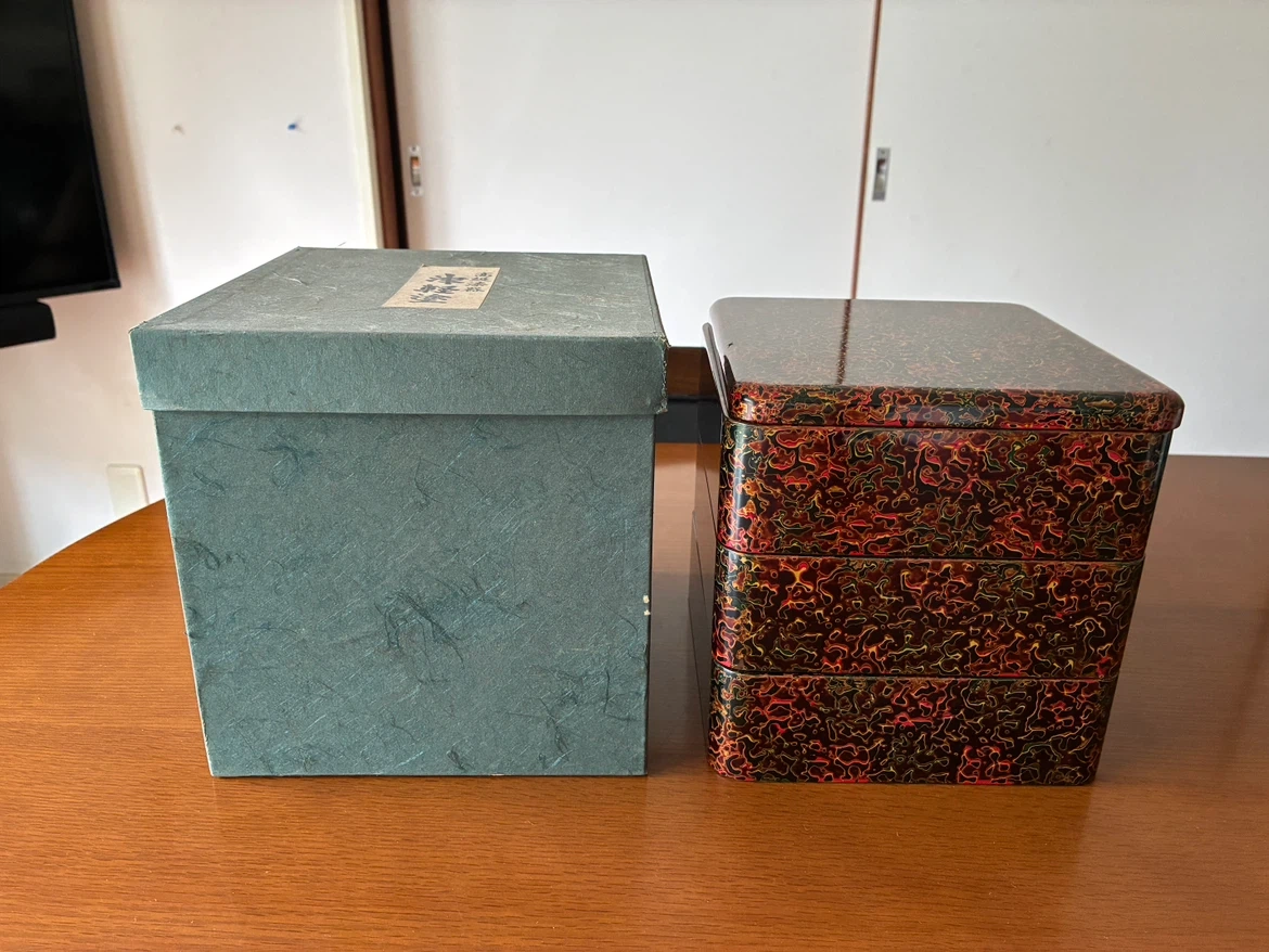 津軽塗 三段重箱 漆器 重箱の写真2枚目