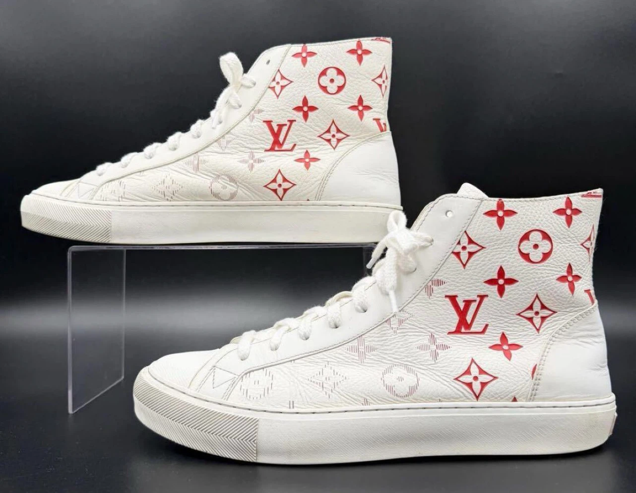 LOUIS VUITTON ルイヴィトン タトゥーライン モノグラム エンボス グラデーション メンズ スニーカー 26cm相当の写真2枚目