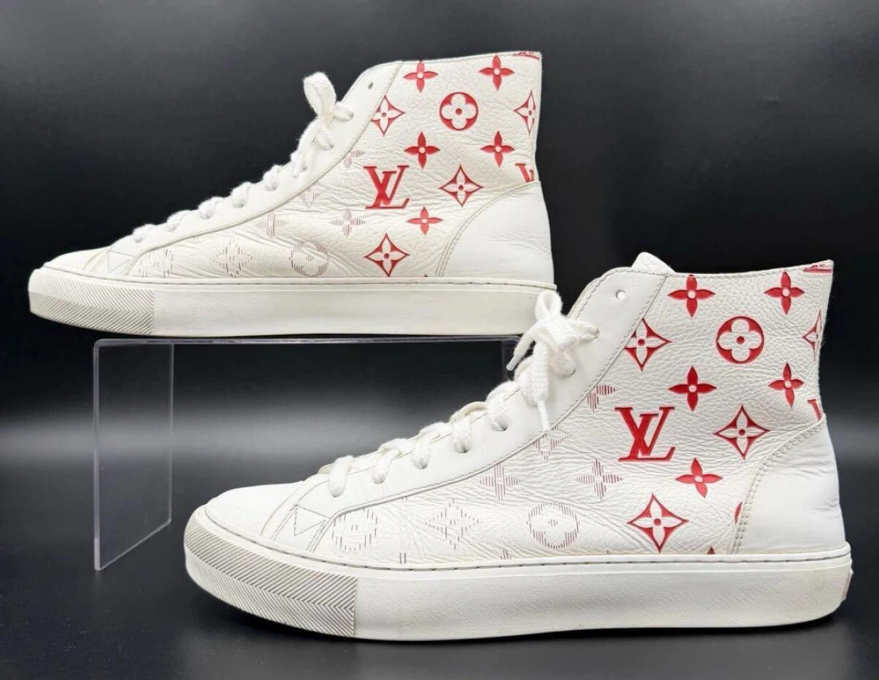 LOUIS VUITTON ルイヴィトン タトゥーライン モノグラム エンボス グラデーション メンズ スニーカー 26cm相当の写真2枚目