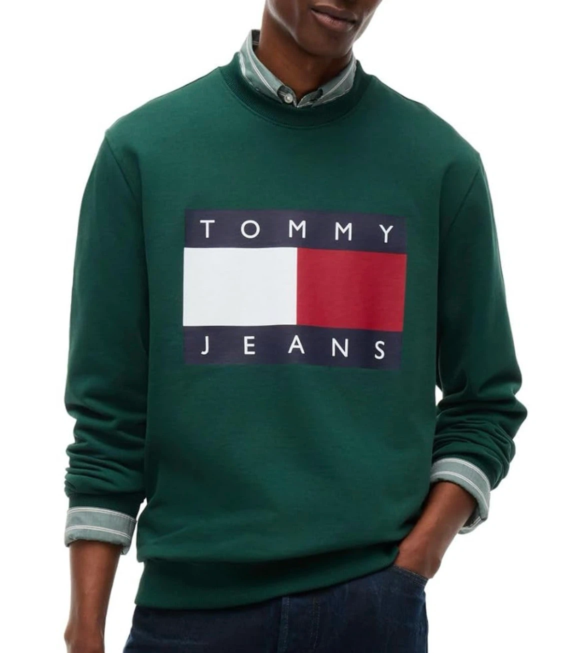 【新品未使用】 TOMMY Jeans ビッグフラッグ クルーネックスウェット XLサイズの写真3枚目