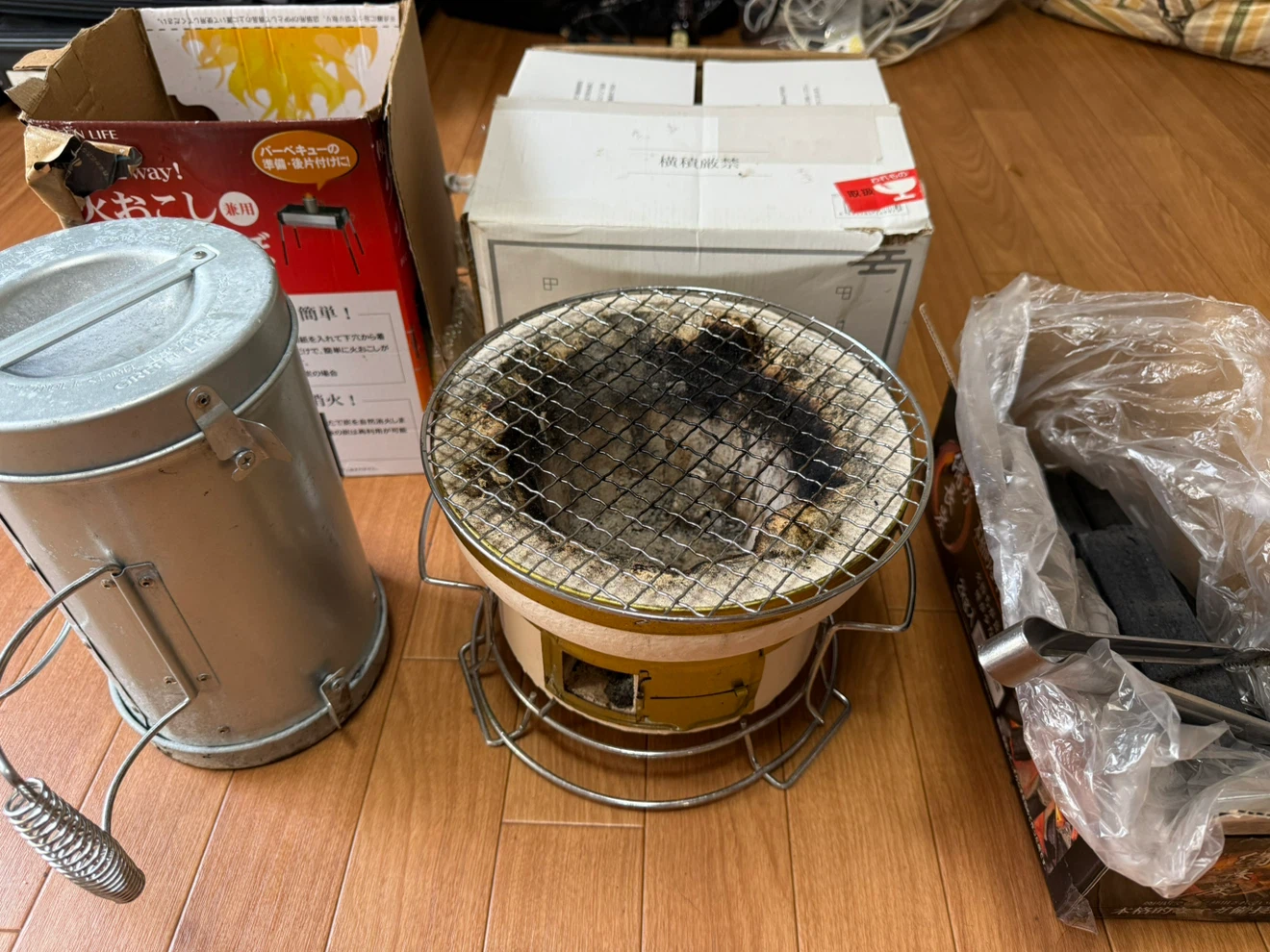 七輪 火おこし器 セット バーベキュー炭も