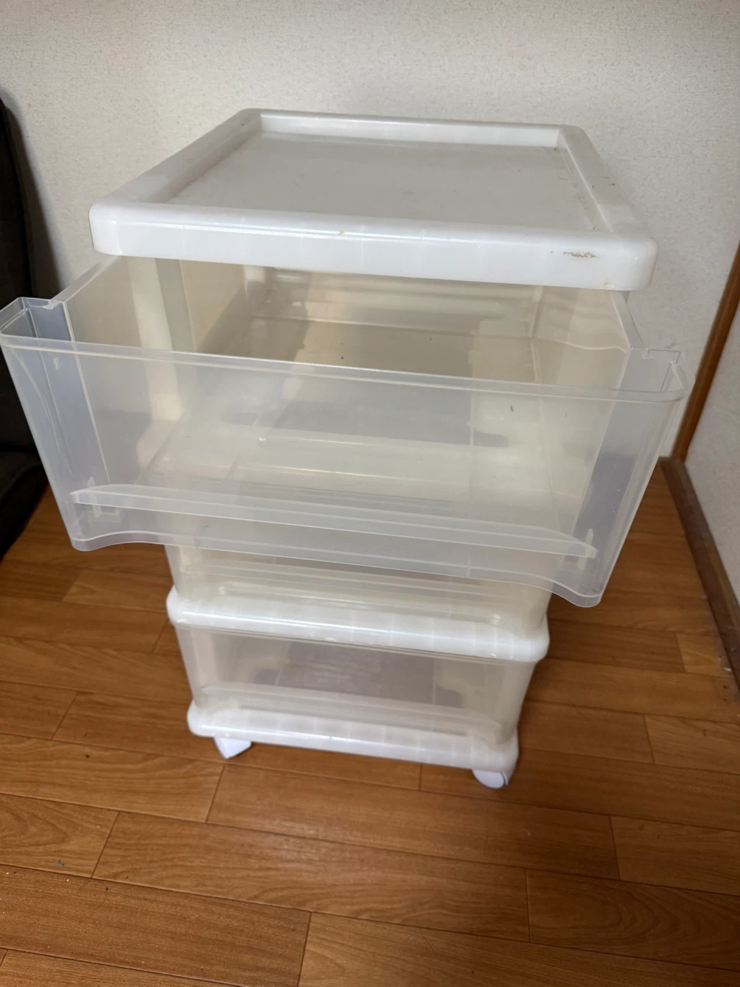 プラスチック製 3段収納ケース キャスター付き